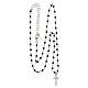 AMEN necklace with black crystals and white zircon cross, rhodium-plated finish s5