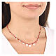 AMEN necklace with heart-shaped charms and red crystals, rosé 925 silver s2