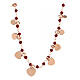 AMEN necklace with heart-shaped charms and red crystals, rosé 925 silver s4