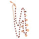 AMEN necklace with heart-shaped charms and red crystals, rosé 925 silver s5