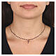 AMEN necklace with black crystals and black zircon cross, rosé finish s2