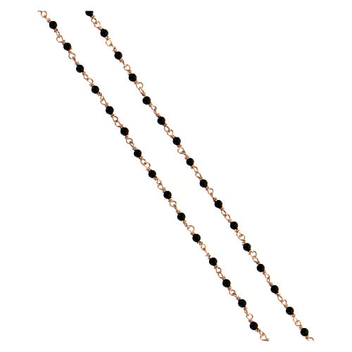 Collana Croce zirconata nera AMEN argento 925 finitura rosé 4