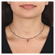 Black zircon cross necklace AMEN 925 silver rose finish s2