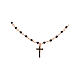 Black zircon cross necklace AMEN 925 silver rose finish s3