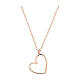 AMEN necklace with stylised cut-out heart pendant, rosé 925 silver s1