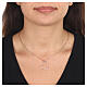 Stylized heart necklace AMEN 925 rose silver s2