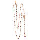 AMEN rosary necklace with amaranth crystals and Miraculous Medal, rosé finish s4