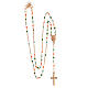 Collana Croce med. Miracolosa AMEN cristalli multicolore fin. rosata s5