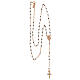 AMEN rosary necklace with blue crystals and Miraculous Medal, rosé 925 silver s4