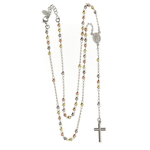 AMEN rosary necklace with modern beads and Miraculous Medal, 925 silver 4