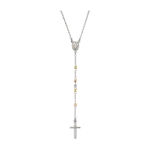 Collier AMEN type chapelet perles modernes or-argent-rosé argent 925 1