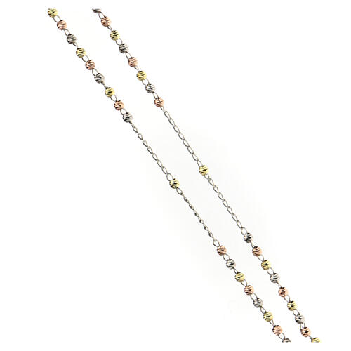 Collier AMEN type chapelet perles modernes or-argent-rosé argent 925 3