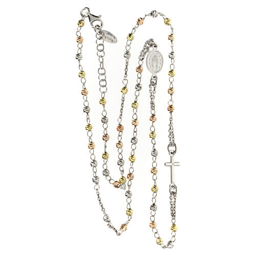 AMEN necklace with modern beads and Miraculous Medal, 925 silver 4