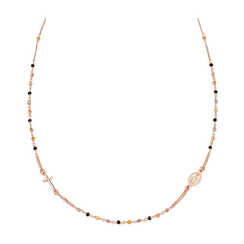 Collana Rosé argento 925 AMEN cristalli multicolore Miracolosa 1