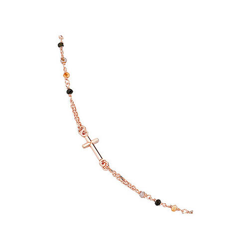 Collana Rosé argento 925 AMEN cristalli multicolore Miracolosa 3