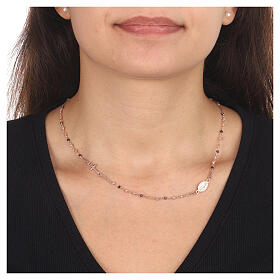 Necklace rose silver 925 AMEN multicolor crystals Miraculous