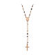 Collana arg. 925 cristalli fumé tortora verdi AMEN Mirac. fin. rosata s1