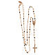 AMEN rosary necklace with black dove and golden crystals and Miraculous Medal, rosé 925 silver s4