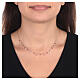 AMEN necklace with heart-shaped and red crystal charms, rosé 925 silver s2