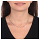 Hearts necklace alternating red crystals AMEN 925 silver rose s2