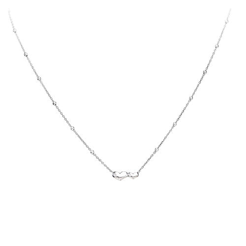 Collar doble Corazón AMEN plata 925 rodiada 1