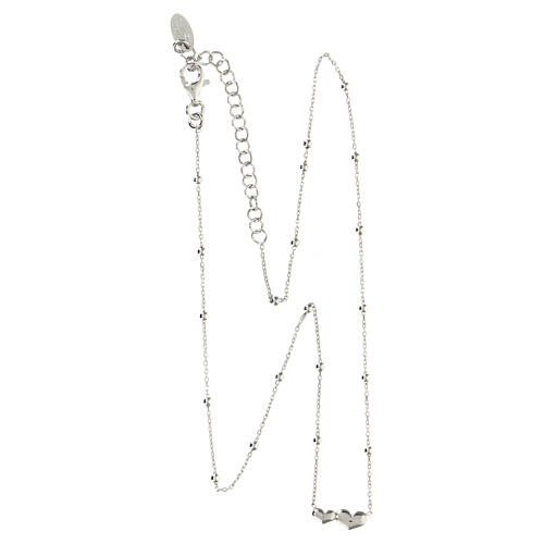 Collar doble Corazón AMEN plata 925 rodiada 4