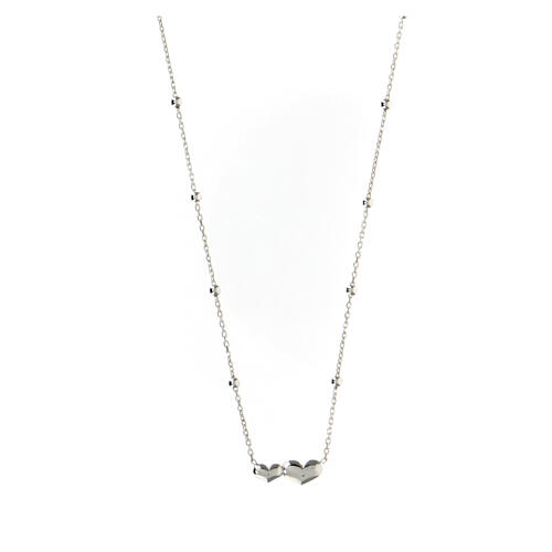 Collana doppio Cuore AMEN argento 925 rodiato 3