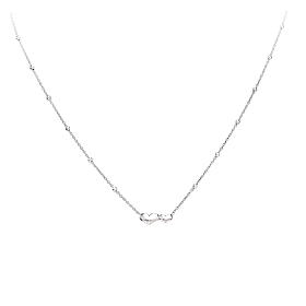 Double heart necklace AMEN rhodium plated 925 silver