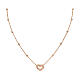 AMEN rosé necklace with beads and heart with rope pattern s1
