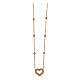 AMEN rosé necklace with beads and heart with rope pattern s3