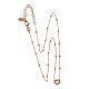 Collana Cuore effetto corda AMEN argento 925 fin. Rosé s4