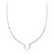 AMEN necklace with long chain links and heart-shaped pendant, rhodium-plated 925 silver s1