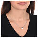 AMEN necklace with long chain links and heart-shaped pendant, rhodium-plated 925 silver s2