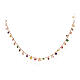 AMEN necklace with multicoloured round zircon charms, rosé finish s1