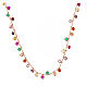AMEN necklace with multicoloured round zircon charms, rosé finish s2