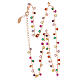 AMEN necklace with multicoloured round zircon charms, rosé finish s3