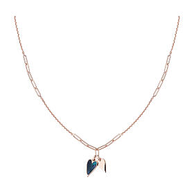 AMEN rosé necklace with elongated hearts