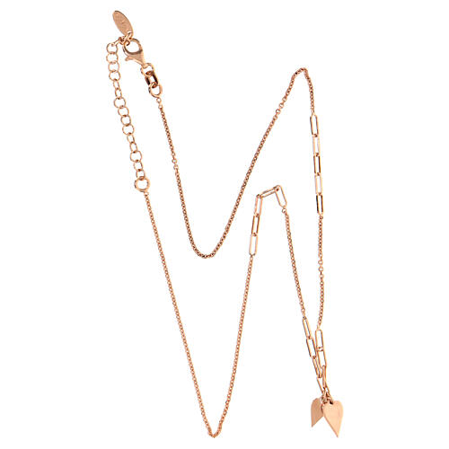 AMEN rosé necklace with elongated hearts 5