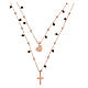 AMEN double necklace with black zircons, cross and heart pendants, rosé finish s3
