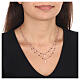 Double chain necklace Heart and Cross AMEN 925 silver rose s2
