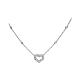 AMEN rhodium-plated necklace with beads and heart with rope pattern s1