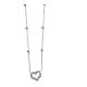 AMEN rhodium-plated necklace with beads and heart with rope pattern s2