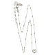 AMEN rhodium-plated necklace with beads and heart with rope pattern s3