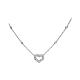 Rope-effect heart necklace AMEN rhodium-plated finish s1