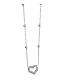 Rope-effect heart necklace AMEN rhodium-plated finish s2
