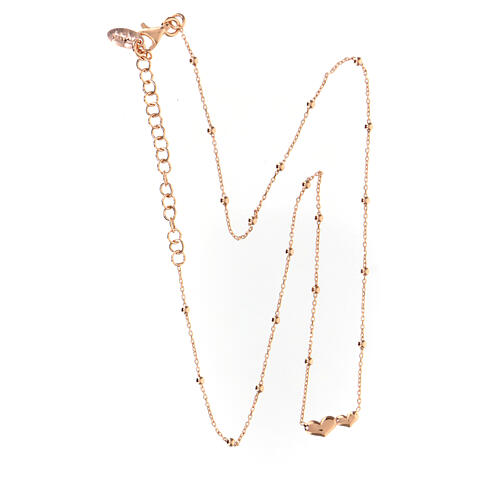 AMEN necklace with double heart, rosé finish 4