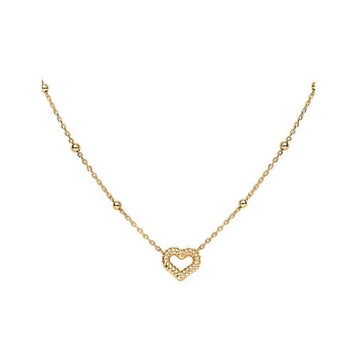 Rope-effect heart necklace AMEN gold finish 1