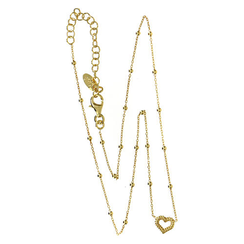 Rope-effect heart necklace AMEN gold finish 5
