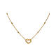 Rope-effect heart necklace AMEN gold finish s1