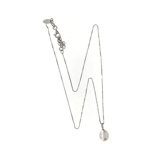 Kette mit Perlen-Anhänger, AMEN, 925er Silber, rhodiniert 3